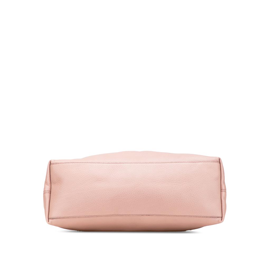 Gucci B Gucci Pink Calf Leather Medium Soho Chain Tote Italy