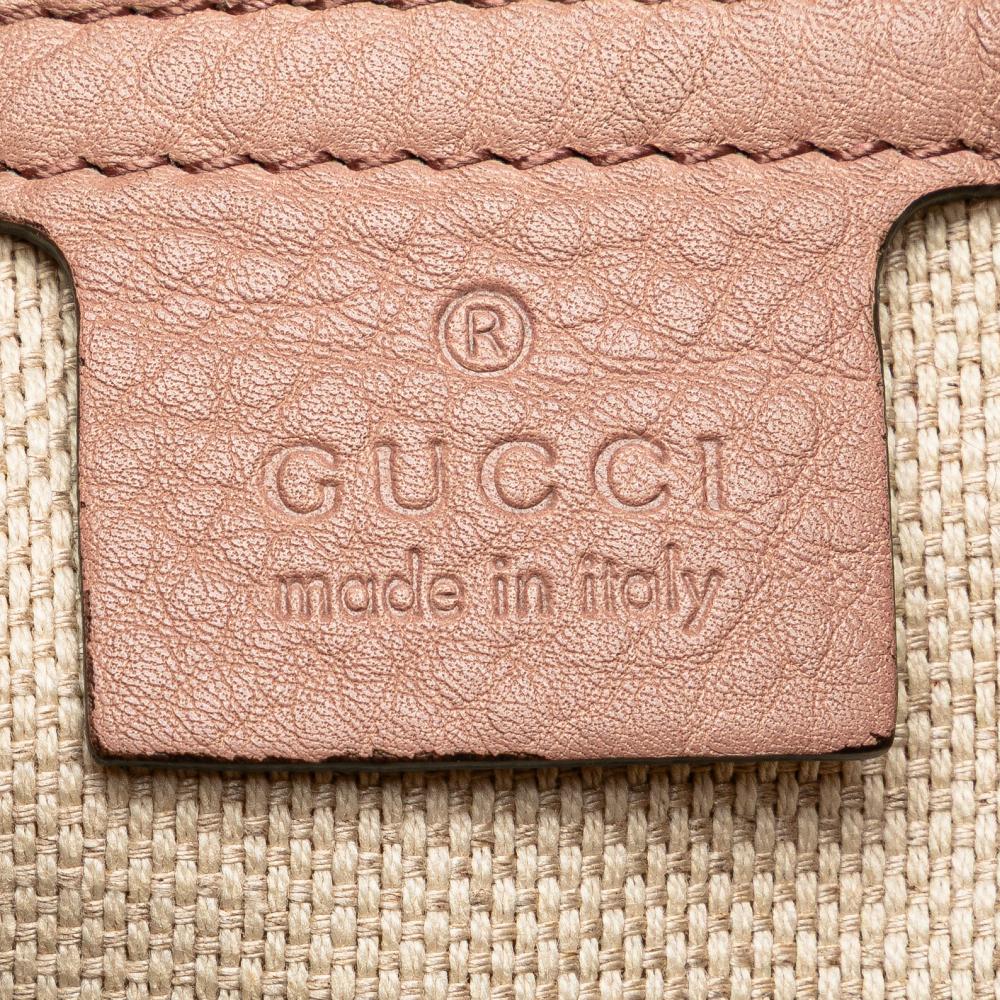 Gucci B Gucci Pink Calf Leather Medium Soho Chain Tote Italy