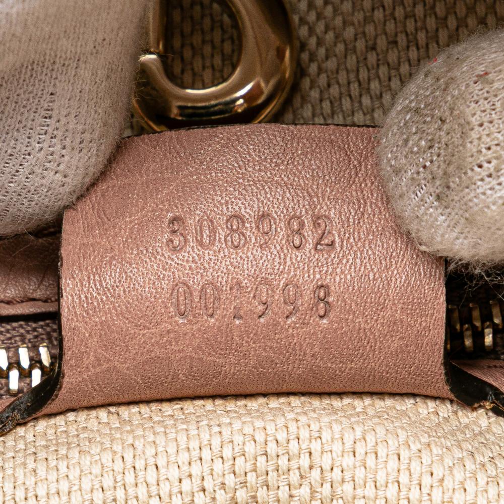 Gucci B Gucci Pink Calf Leather Medium Soho Chain Tote Italy