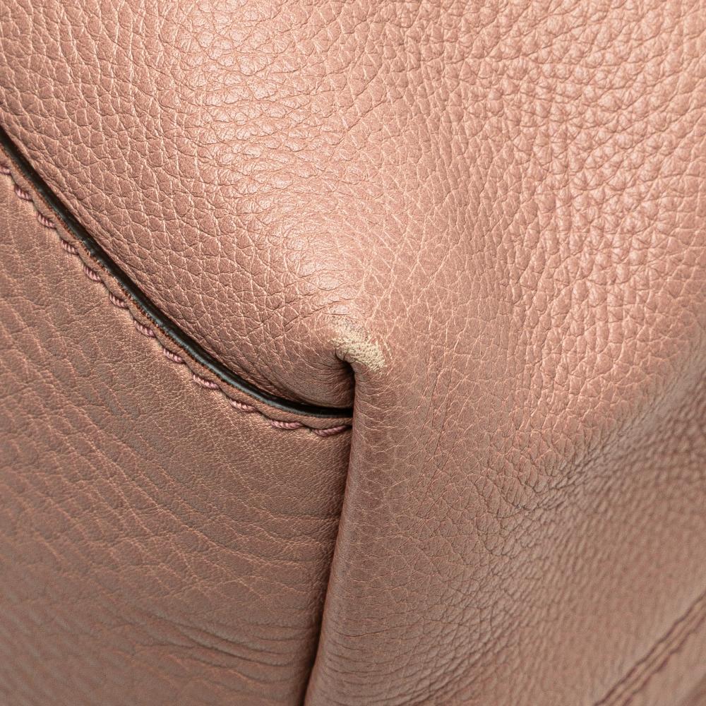 Gucci B Gucci Pink Calf Leather Medium Soho Chain Tote Italy