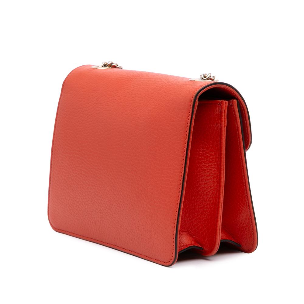 Gucci B Gucci Orange Calf Leather Small Dollar skin Interlocking G Crossbody Italy