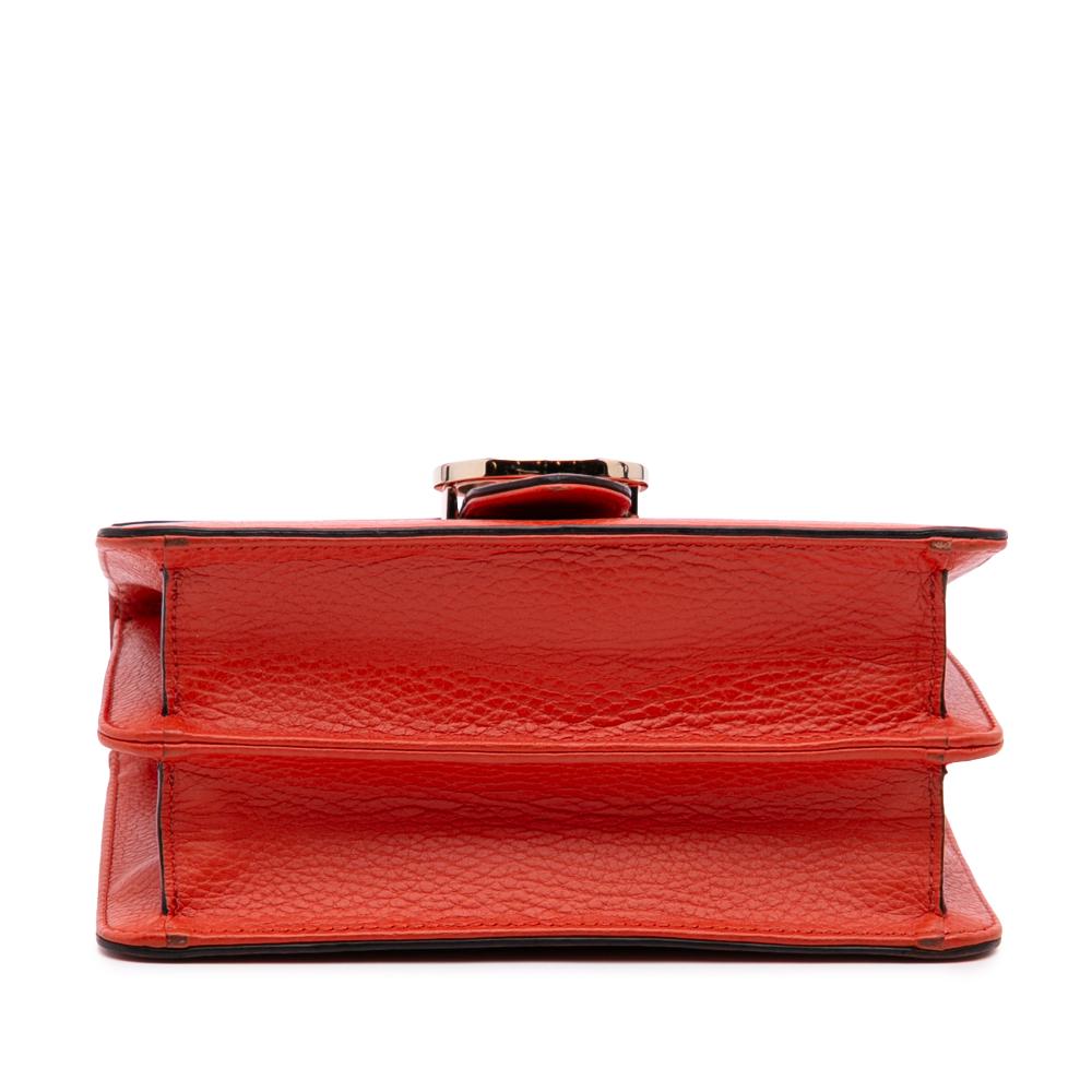 Gucci B Gucci Orange Calf Leather Small Dollar skin Interlocking G Crossbody Italy