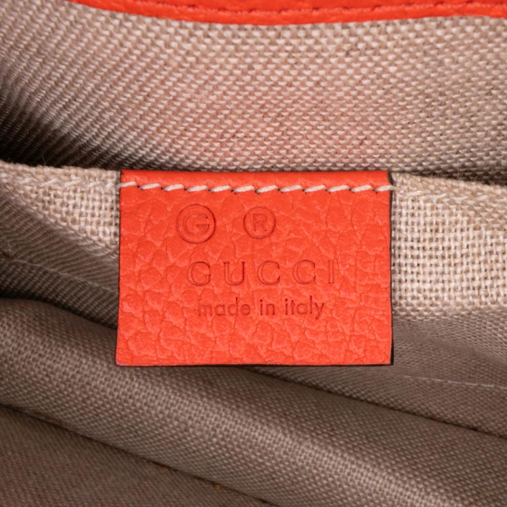 Gucci B Gucci Orange Calf Leather Small Dollar skin Interlocking G Crossbody Italy
