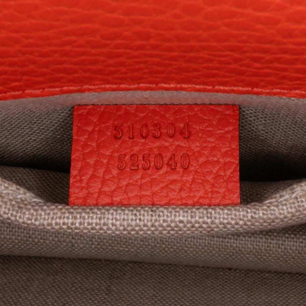 Gucci B Gucci Orange Calf Leather Small Dollar skin Interlocking G Crossbody Italy
