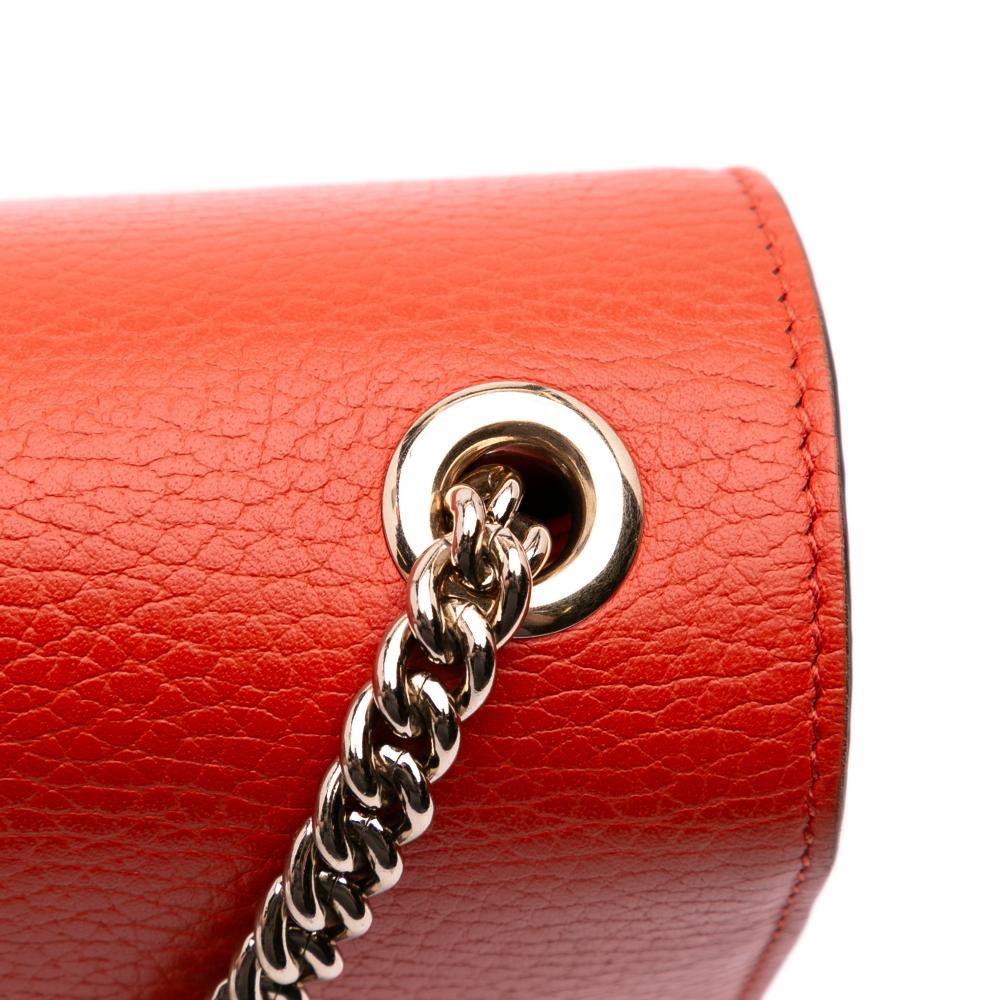 Gucci B Gucci Orange Calf Leather Small Dollar skin Interlocking G Crossbody Italy