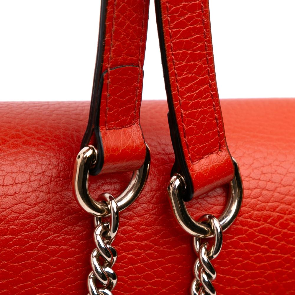 Gucci B Gucci Orange Calf Leather Small Dollar skin Interlocking G Crossbody Italy