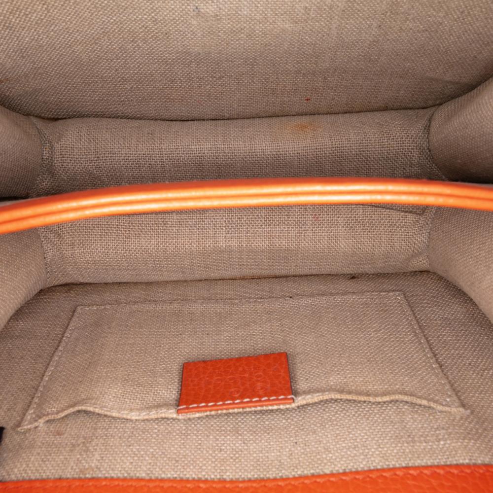 Gucci B Gucci Orange Calf Leather Small Dollar skin Interlocking G Crossbody Italy