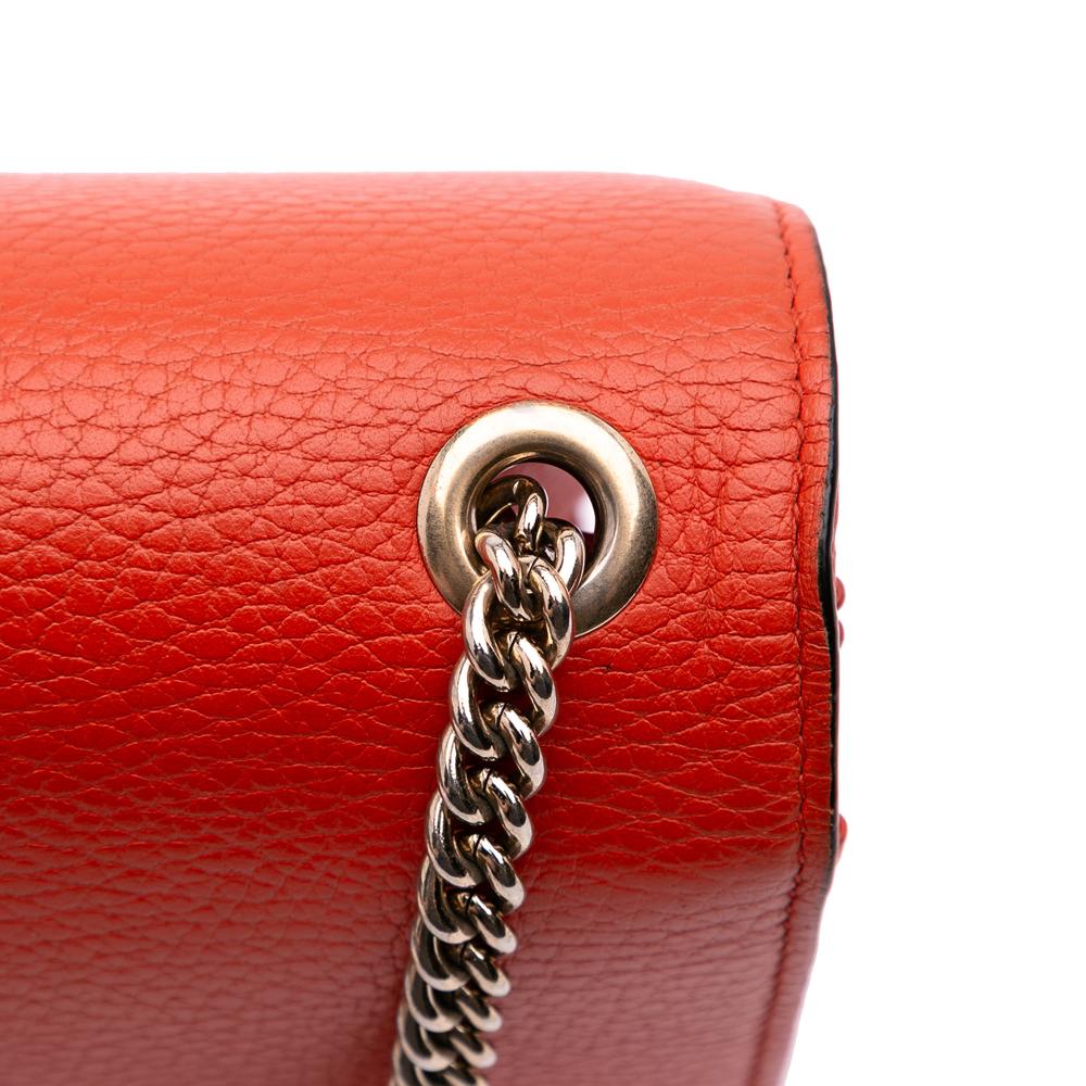 Gucci B Gucci Orange Calf Leather Small Dollar skin Interlocking G Crossbody Italy