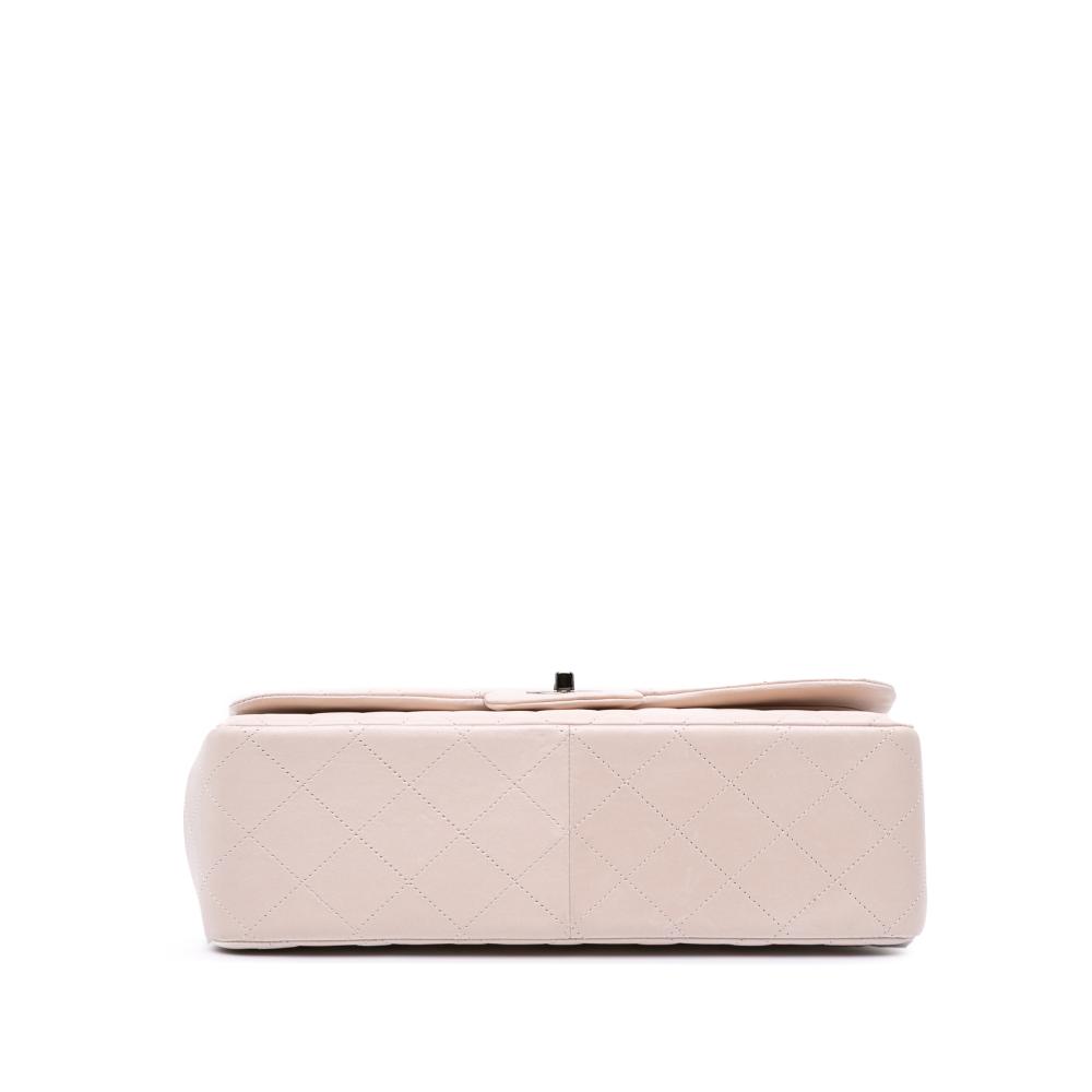 Chanel B Chanel White Ivory Lambskin Leather Leather Jumbo Classic Lambskin Double Flap France