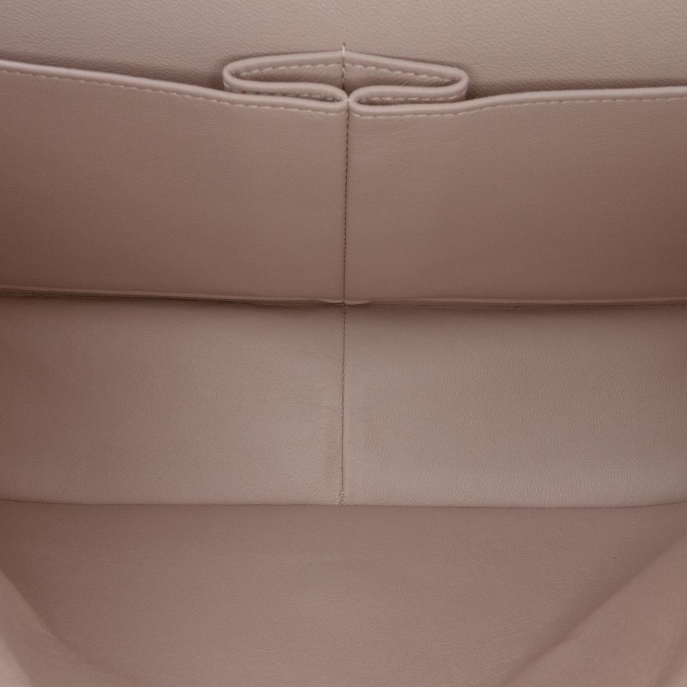 Chanel B Chanel White Ivory Lambskin Leather Leather Jumbo Classic Lambskin Double Flap France