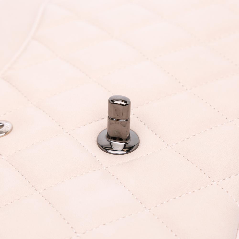 Chanel B Chanel White Ivory Lambskin Leather Leather Jumbo Classic Lambskin Double Flap France