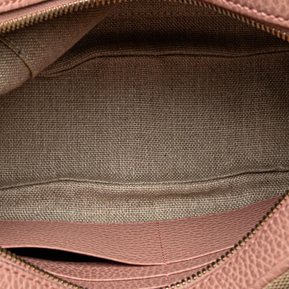 Gucci B Gucci Brown Beige with Pink Canvas Fabric GG Bree Crossbody Italy