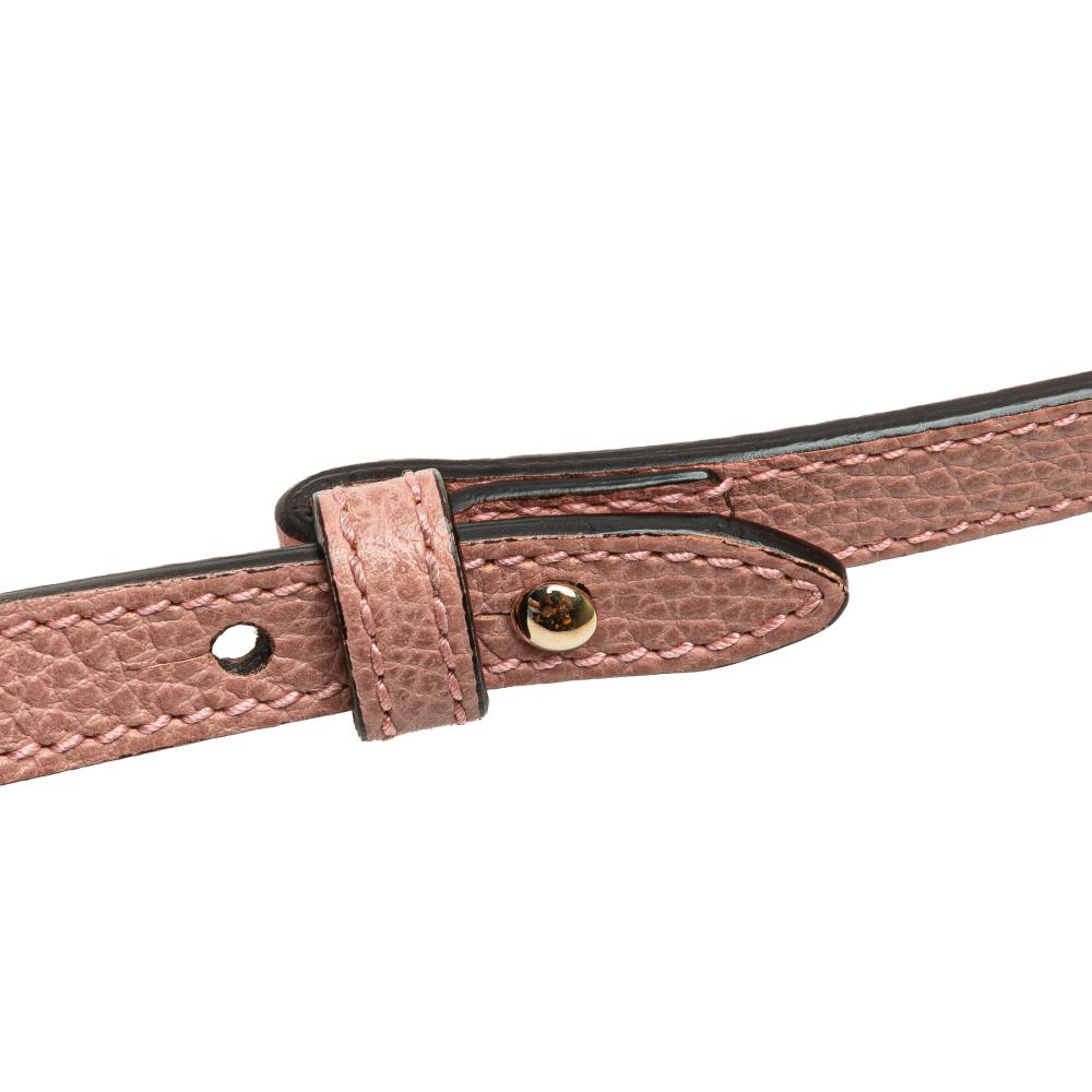 Gucci B Gucci Brown Beige with Pink Canvas Fabric GG Bree Crossbody Italy