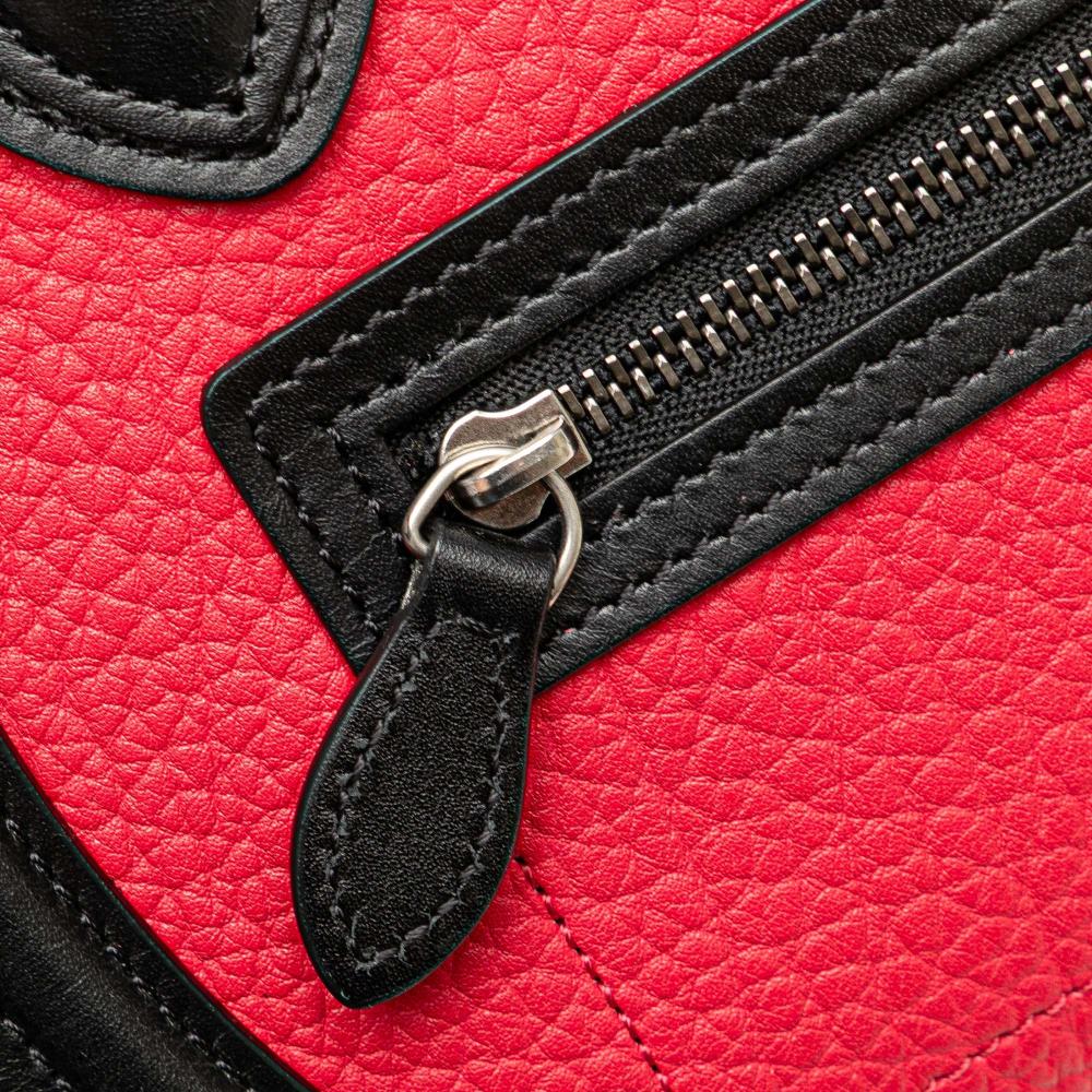 Celine B Celine Red with Multi Calf Leather Nano Tricolor Luggage Tote Italy