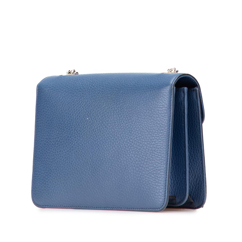 Gucci B Gucci Blue Calf Leather Small Dollar skin Interlocking G Crossbody Italy