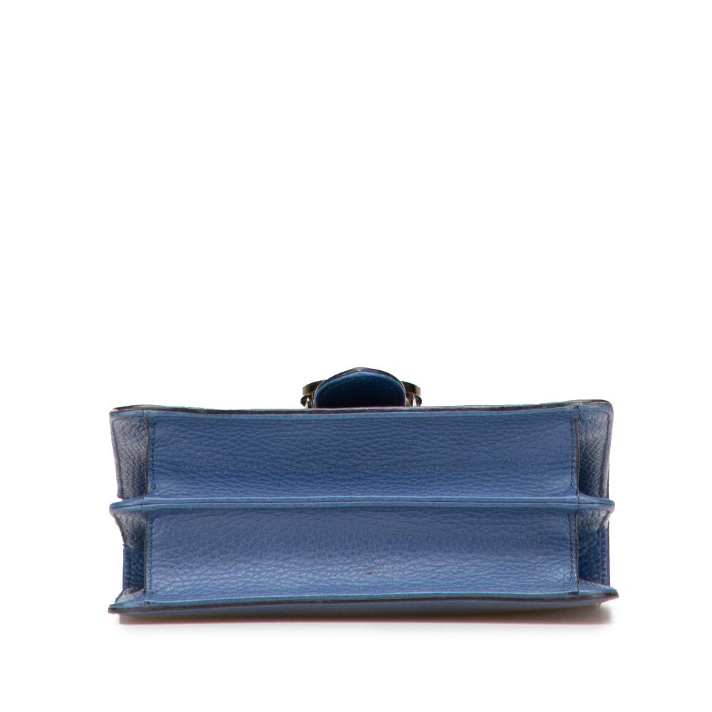 Gucci B Gucci Blue Calf Leather Small Dollar skin Interlocking G Crossbody Italy