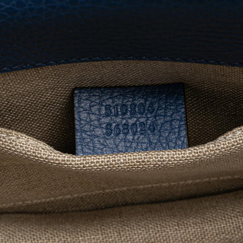 Gucci B Gucci Blue Calf Leather Small Dollar skin Interlocking G Crossbody Italy