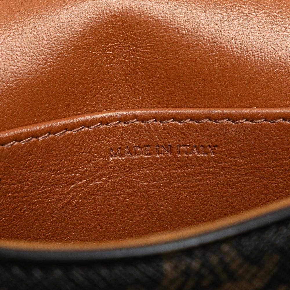 Celine B Celine Brown Dark Brown Coated Canvas Fabric Mini Triomphe Triomphe Crossbody Italy