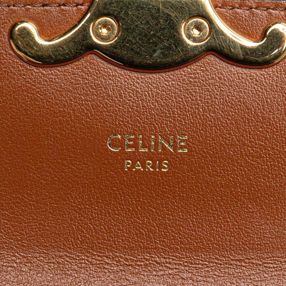 Celine B Celine Brown Dark Brown Coated Canvas Fabric Mini Triomphe Triomphe Crossbody Italy