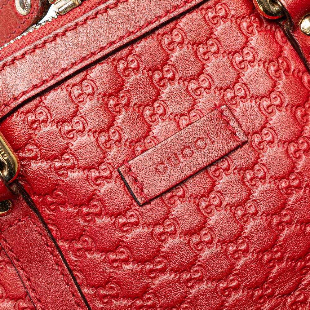 Gucci B Gucci Red Calf Leather Mini Microguccissima Dome Satchel Italy
