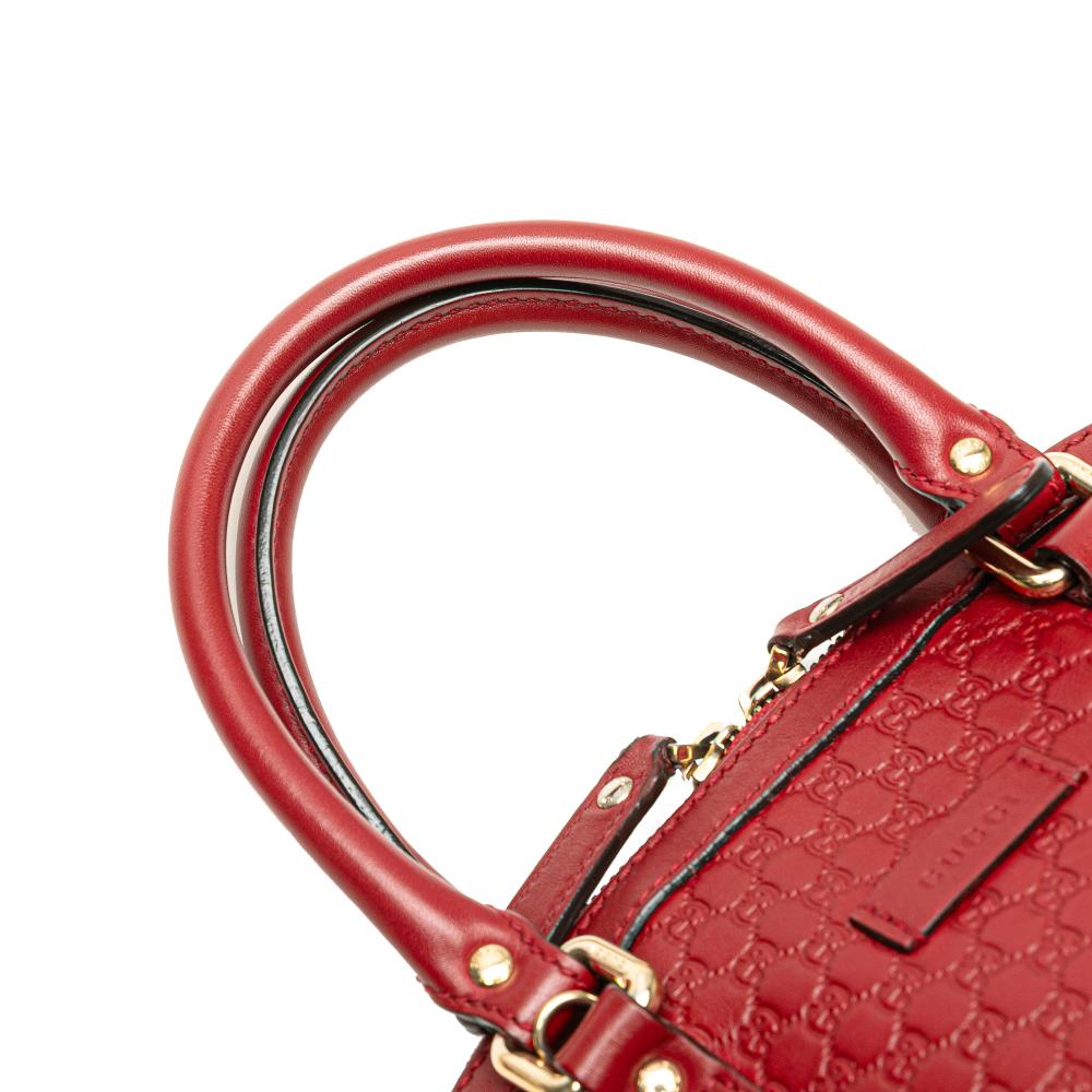 Gucci B Gucci Red Calf Leather Mini Microguccissima Dome Satchel Italy