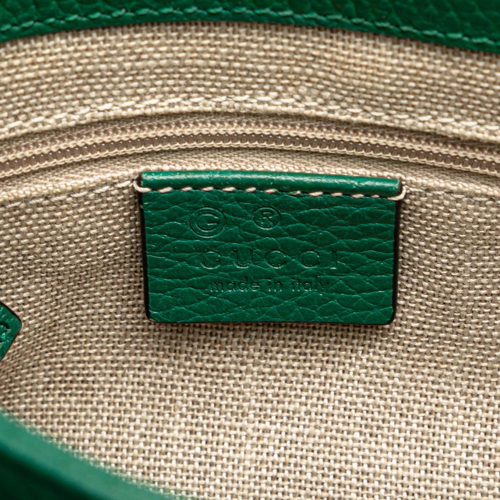 Gucci B Gucci Green Calf Leather Small Dollar skin Interlocking G Crossbody Italy