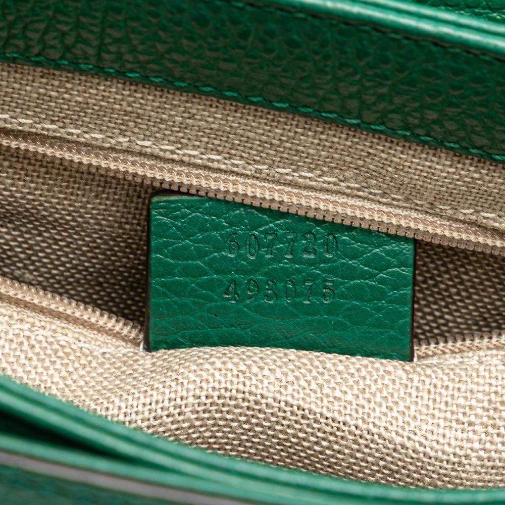 Gucci B Gucci Green Calf Leather Small Dollar skin Interlocking G Crossbody Italy