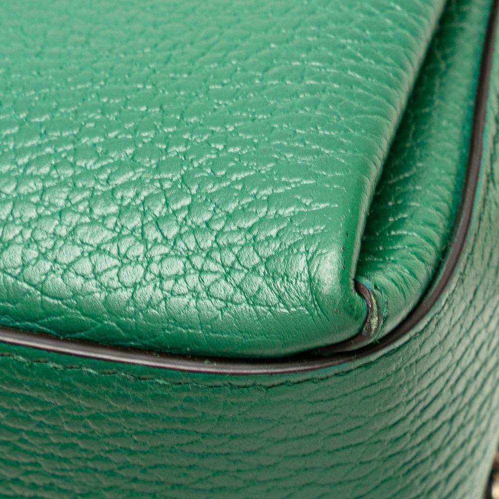 Gucci B Gucci Green Calf Leather Small Dollar skin Interlocking G Crossbody Italy