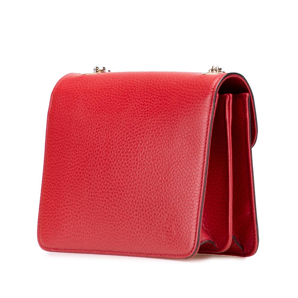 Gucci B Gucci Red Calf Leather Small Dollar skin Interlocking G Crossbody Italy