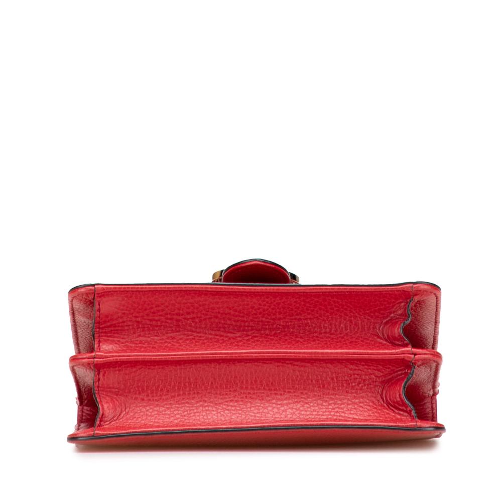 Gucci B Gucci Red Calf Leather Small Dollar skin Interlocking G Crossbody Italy