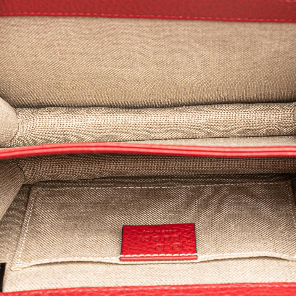 Gucci B Gucci Red Calf Leather Small Dollar skin Interlocking G Crossbody Italy