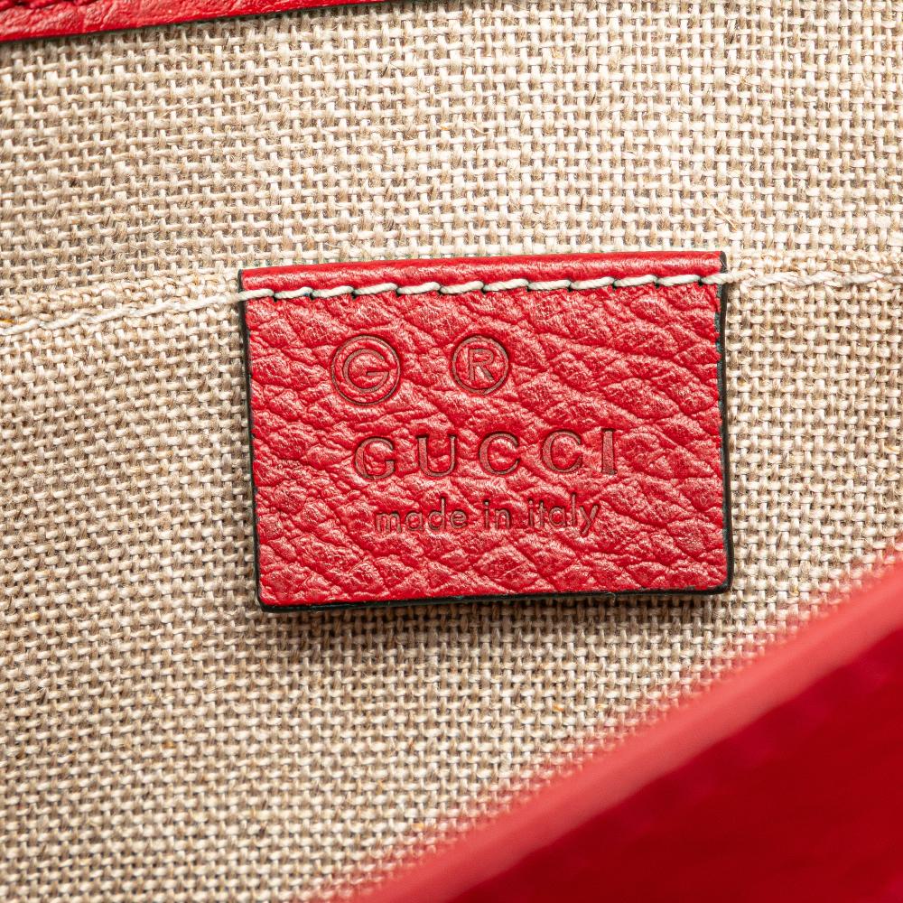 Gucci B Gucci Red Calf Leather Small Dollar skin Interlocking G Crossbody Italy