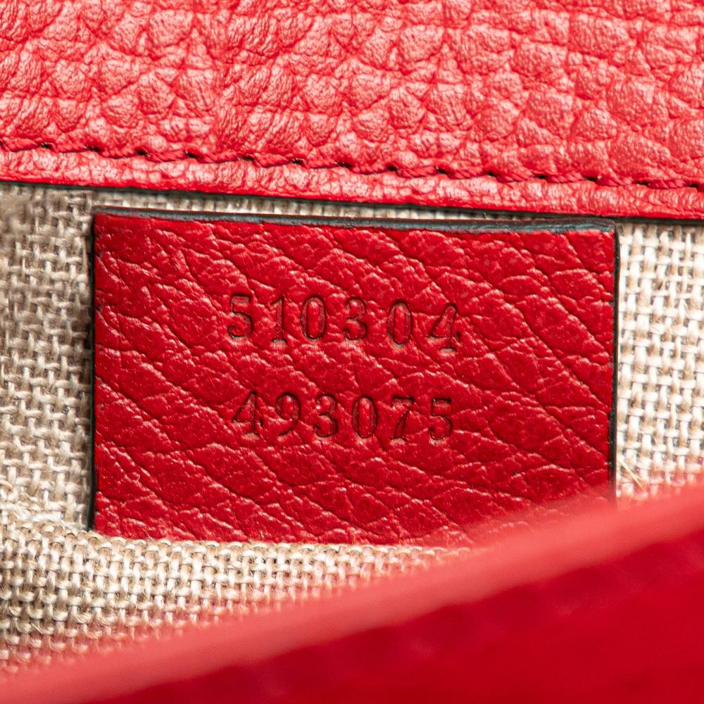 Gucci B Gucci Red Calf Leather Small Dollar skin Interlocking G Crossbody Italy