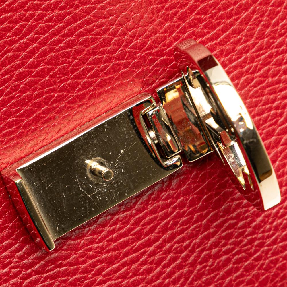 Gucci B Gucci Red Calf Leather Small Dollar skin Interlocking G Crossbody Italy