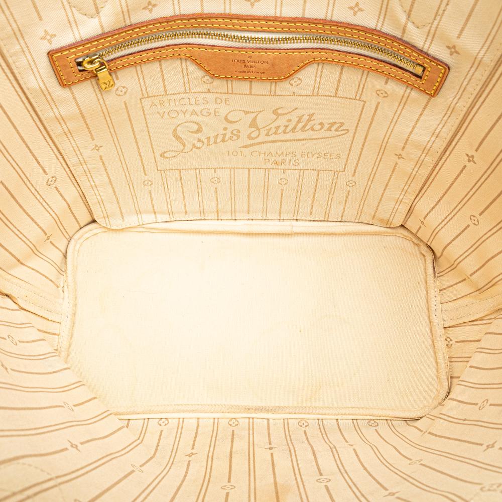 Louis Vuitton B Louis Vuitton White Damier Canvas Fabric Damier Azur Neverfull MM France
