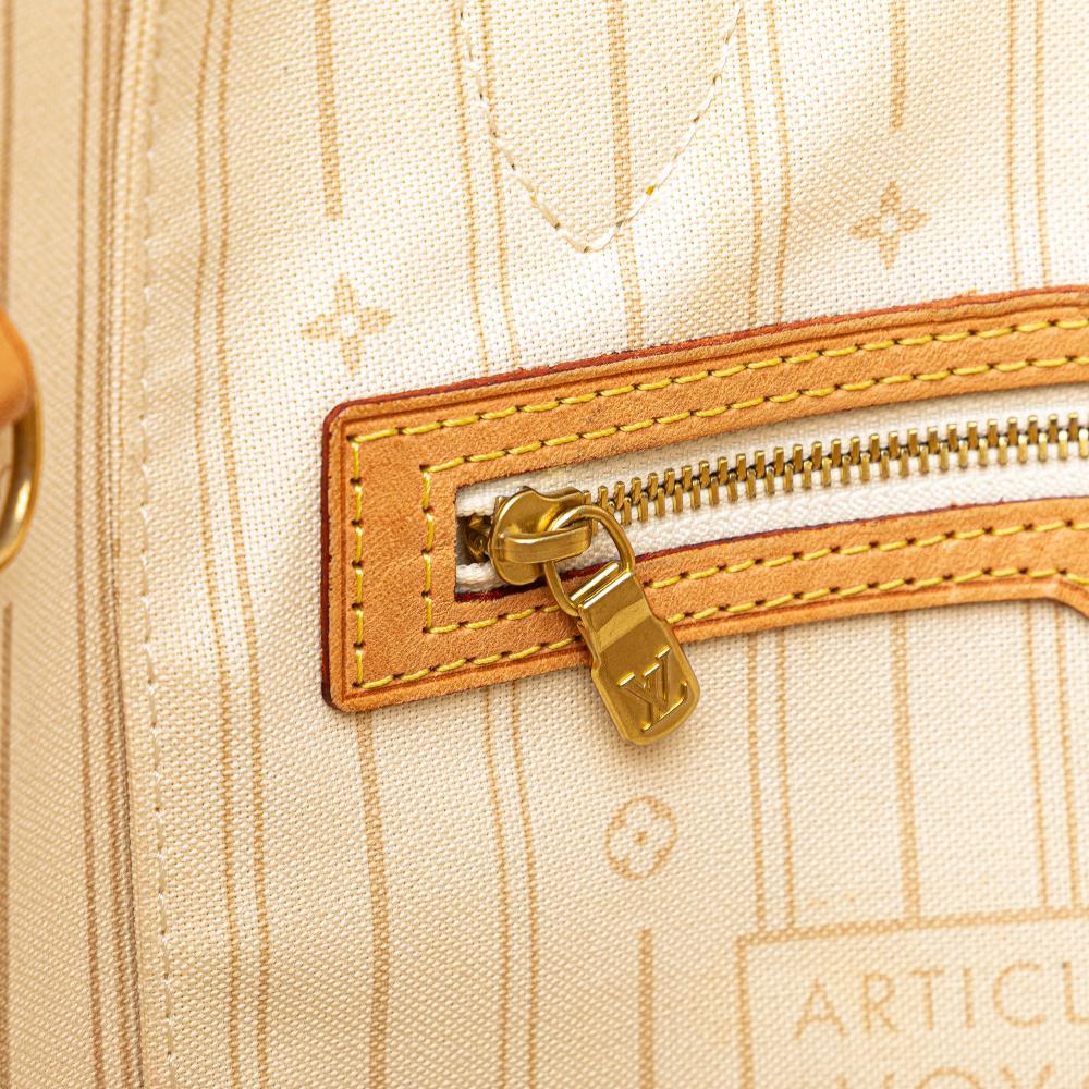 Louis Vuitton B Louis Vuitton White Damier Canvas Fabric Damier Azur Neverfull MM France