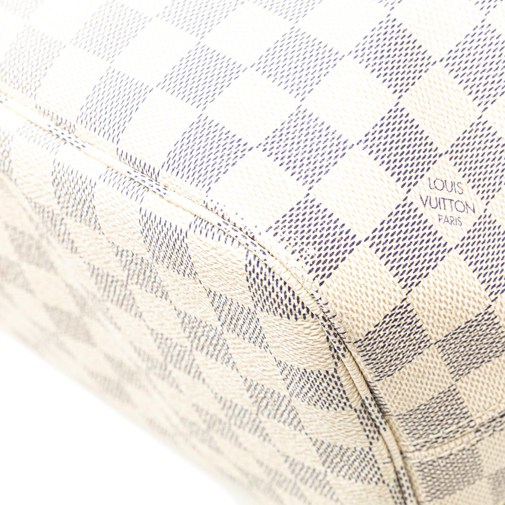 Louis Vuitton B Louis Vuitton White Damier Canvas Fabric Damier Azur Neverfull MM France