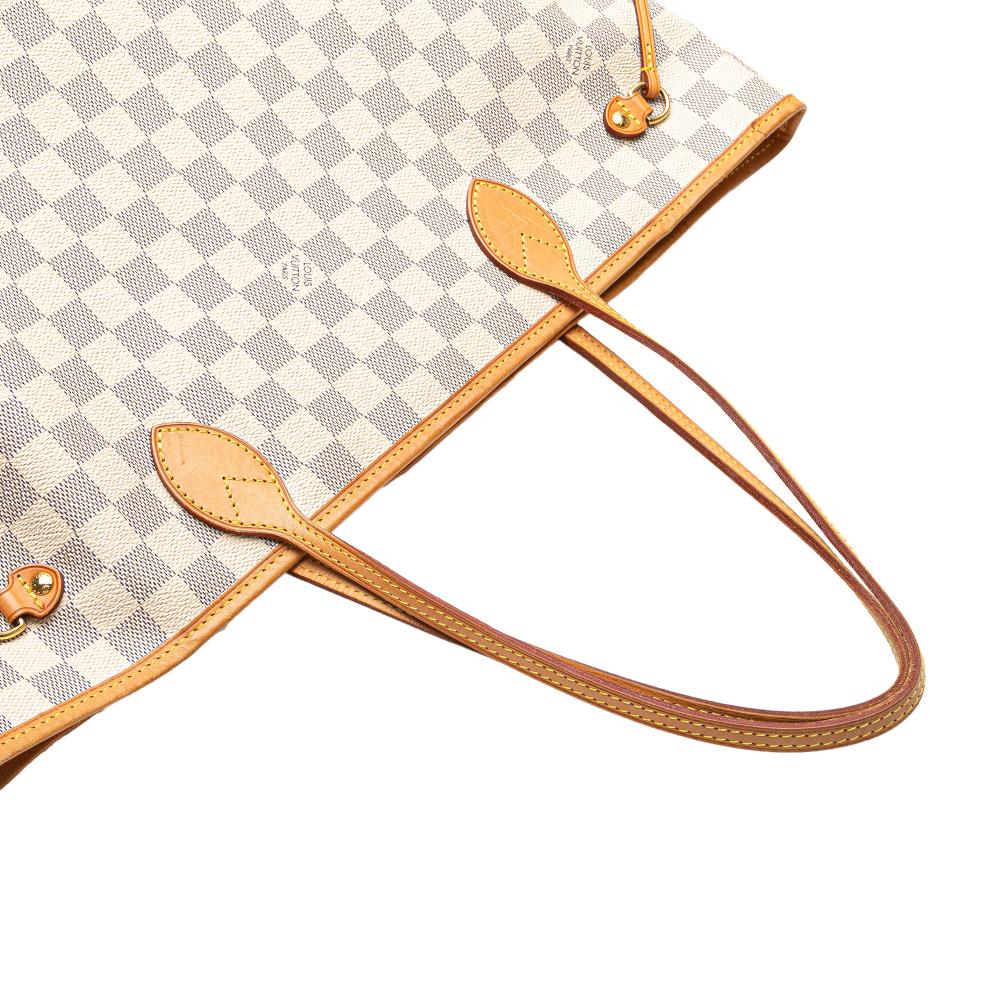 Louis Vuitton B Louis Vuitton White Damier Canvas Fabric Damier Azur Neverfull MM France