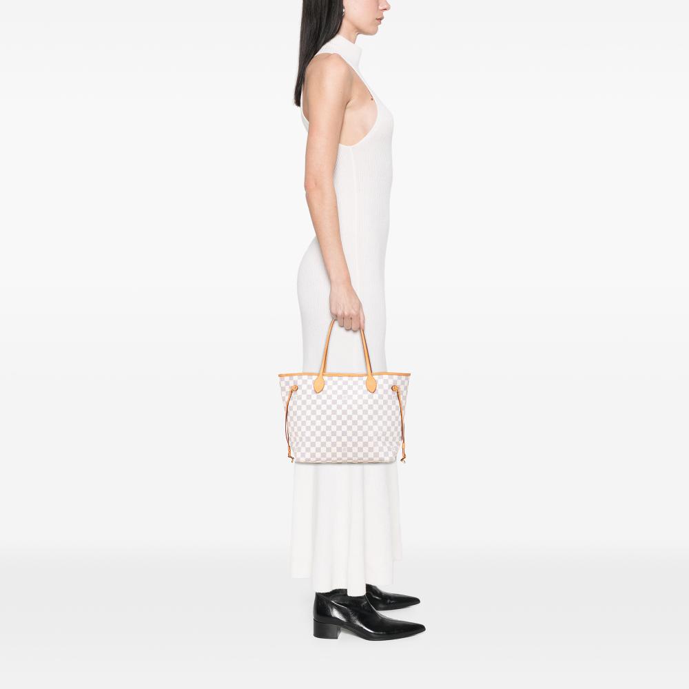 Louis Vuitton B Louis Vuitton White Damier Canvas Fabric Damier Azur Neverfull MM France