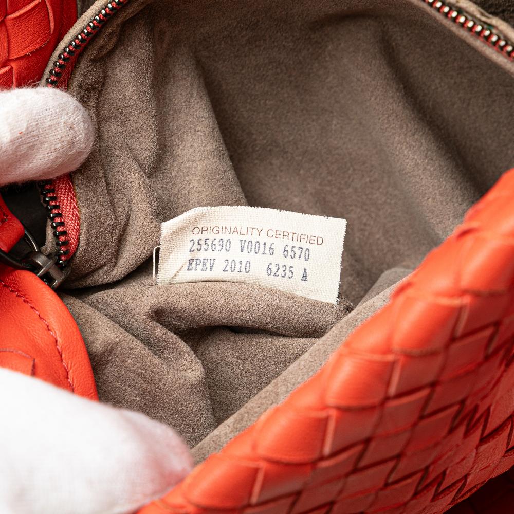 Bottega Veneta B Bottega Veneta Orange Dark Orange Nappa Leather Leather Nappa Intrecciato Bucket Bag Italy