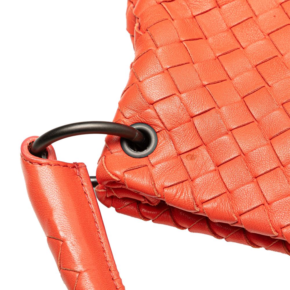 Bottega Veneta B Bottega Veneta Orange Dark Orange Nappa Leather Leather Nappa Intrecciato Bucket Bag Italy