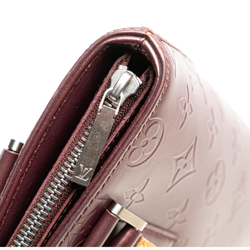 Louis Vuitton B Louis Vuitton Red Burgundy Calf Leather Monogram Mat Stockton Spain