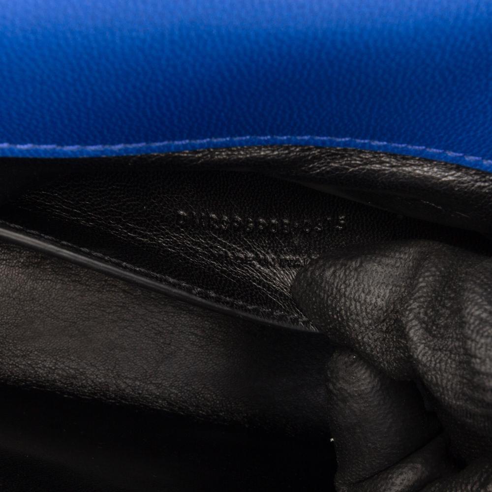 Saint Laurent Blue Medium Matelasse Lambskin Monogram Envelope Shoulder Bag Italy