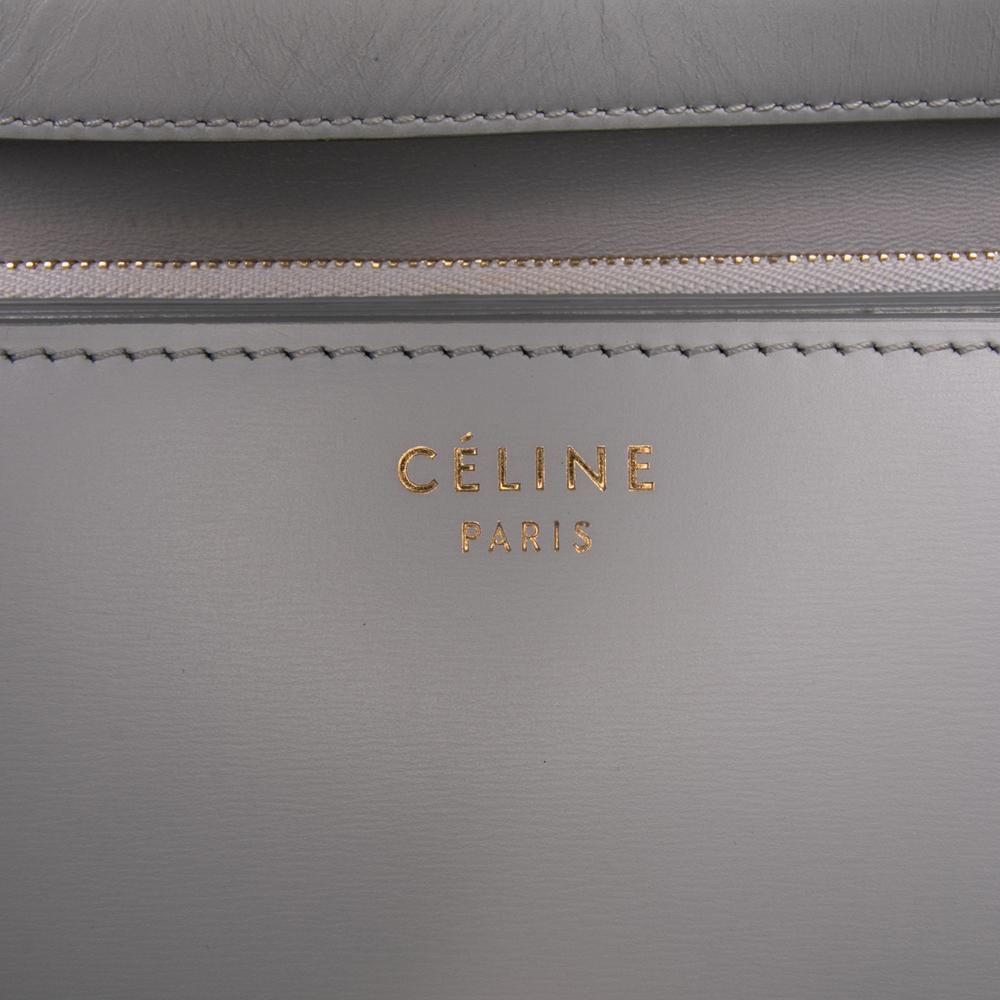 Celine B Celine Gray Light Gray Calf Leather Medium skin Classic Box Italy