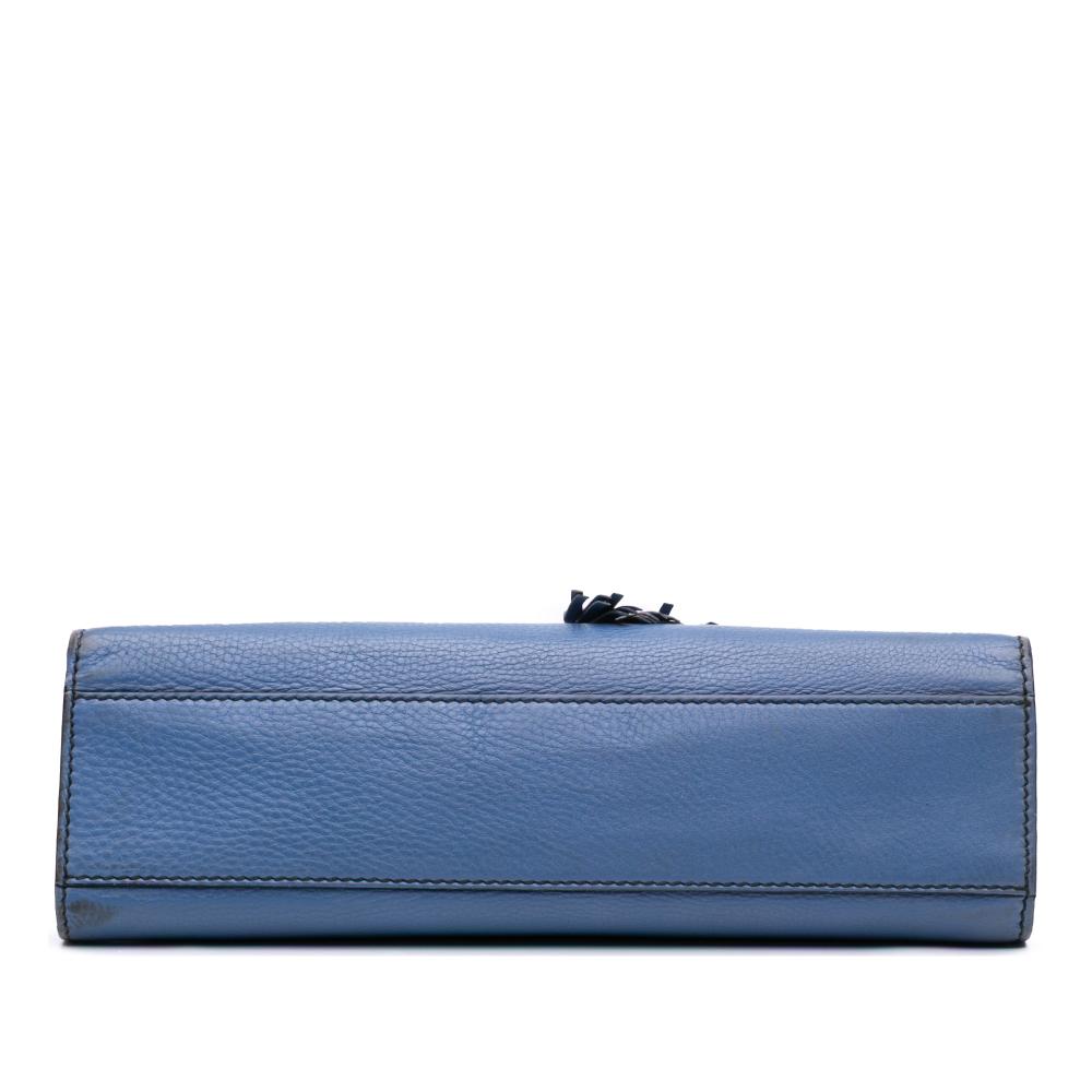 Gucci B Gucci Blue Calf Leather Medium Emily Shoulder Bag Italy