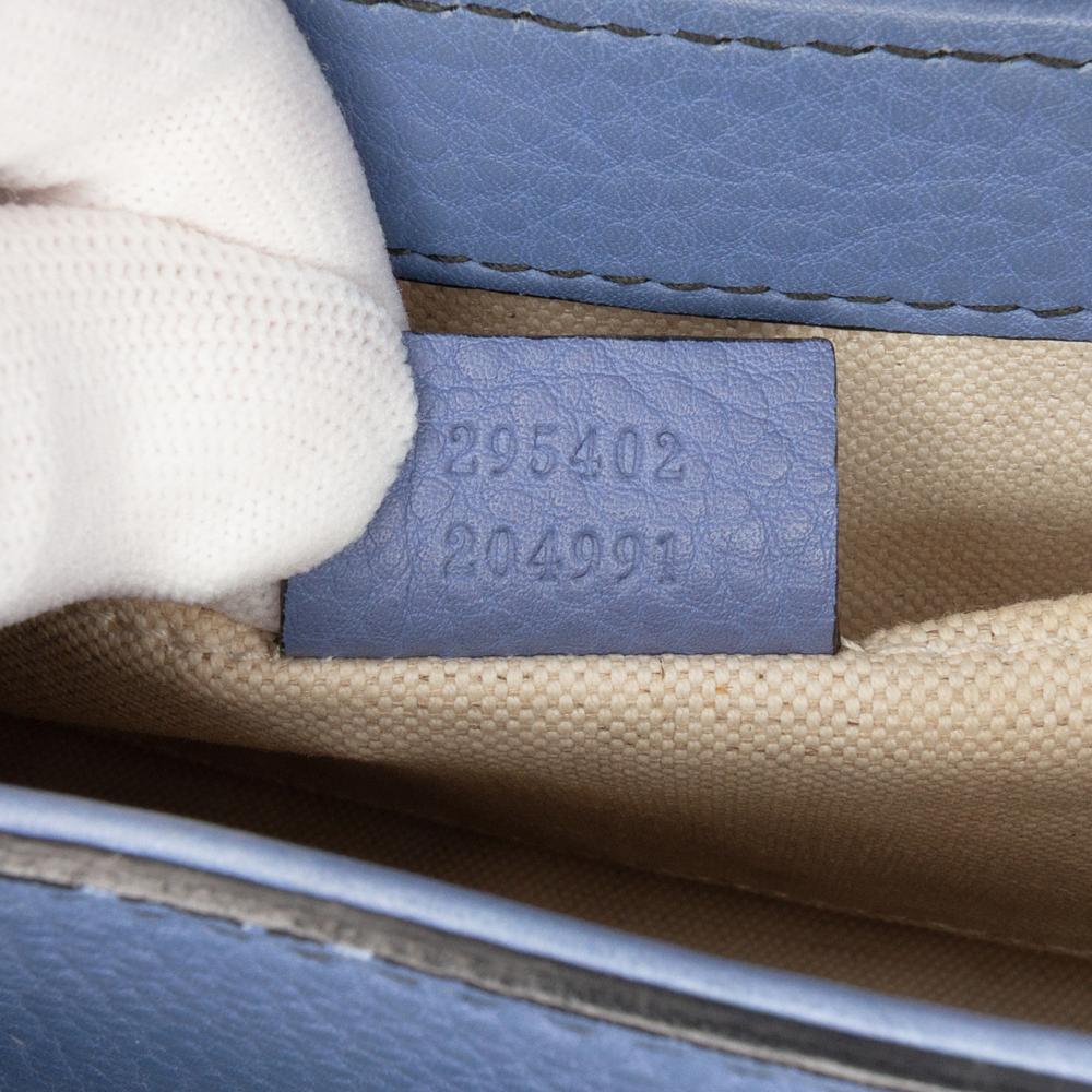 Gucci B Gucci Blue Calf Leather Medium Emily Shoulder Bag Italy