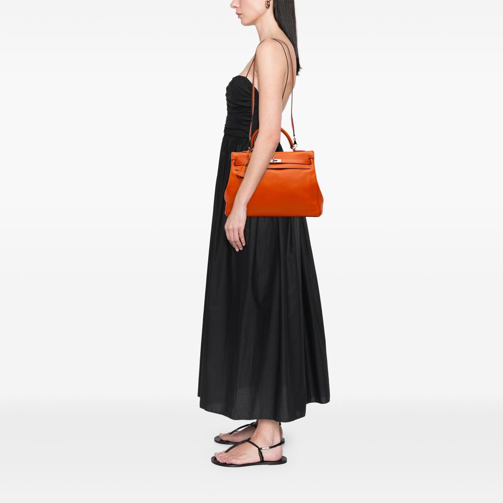 Hermès B Hermès Orange Calf Leather Swift Kelly II Retourne 35 France