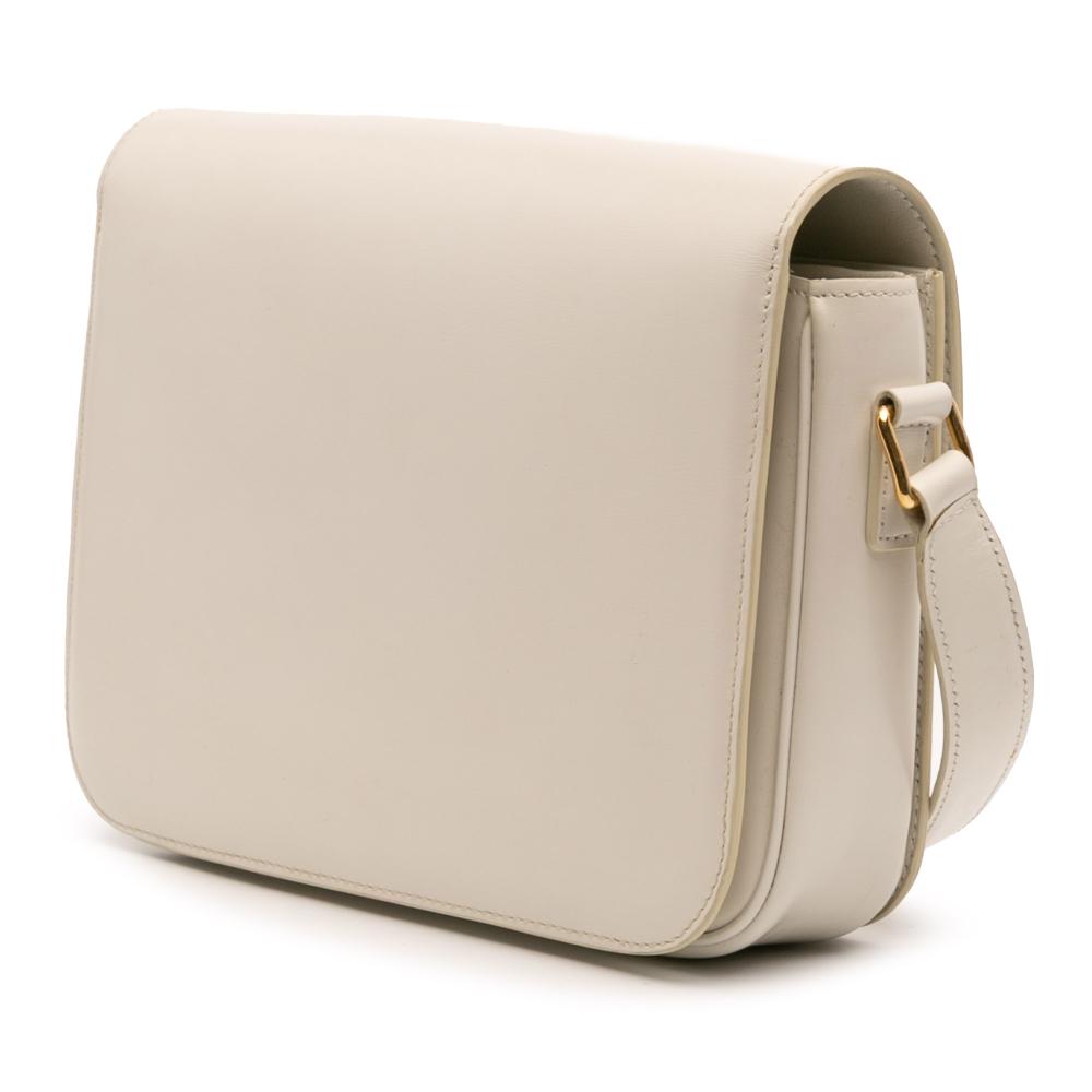 Celine B Celine Brown Light Beige Calf Leather Classique Shiny skin Triomphe Crossbody Italy