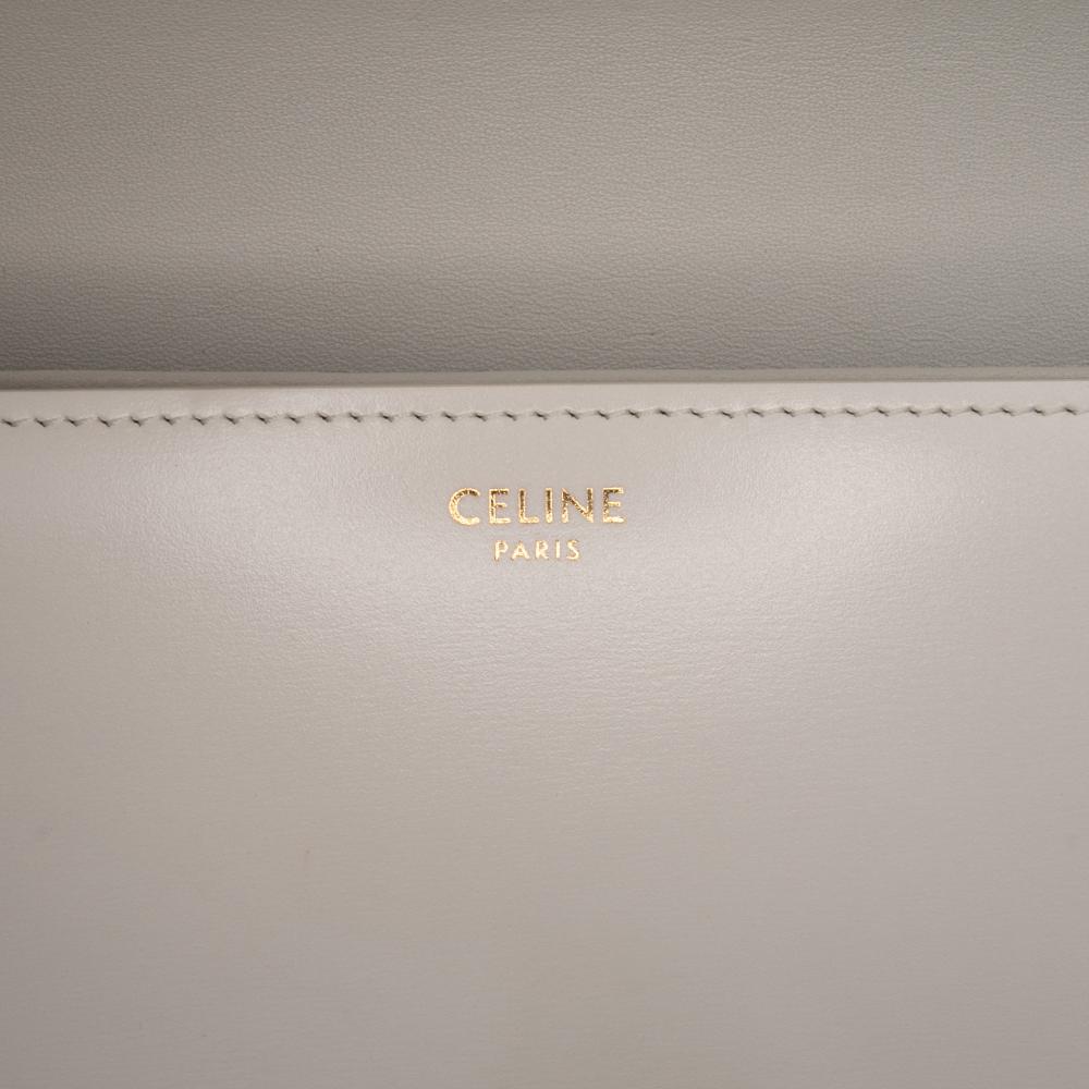 Celine B Celine Brown Light Beige Calf Leather Classique Shiny skin Triomphe Crossbody Italy