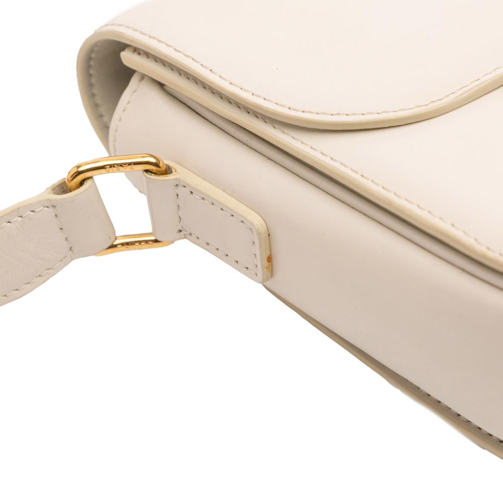 Celine B Celine Brown Light Beige Calf Leather Classique Shiny skin Triomphe Crossbody Italy